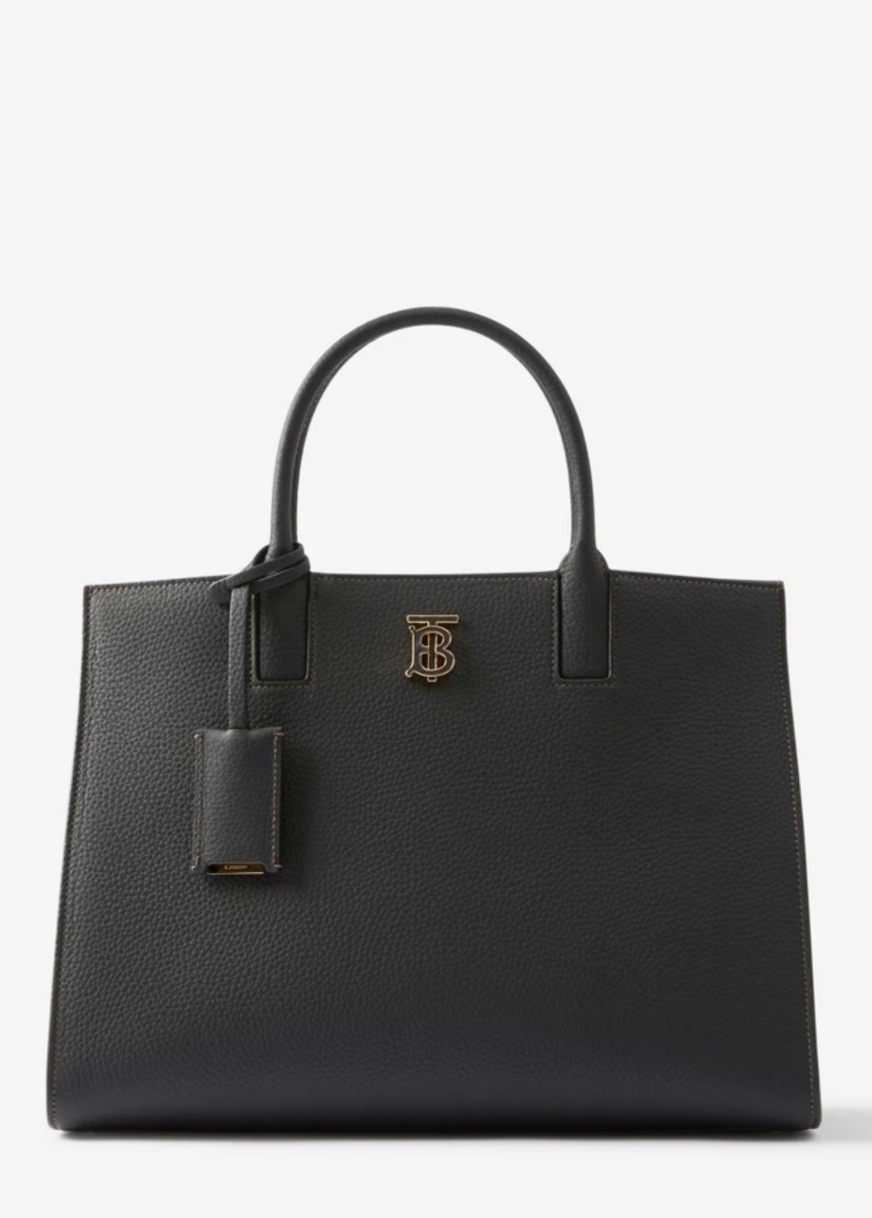 Burberry Frances Medium Leather Tote Bag - Black