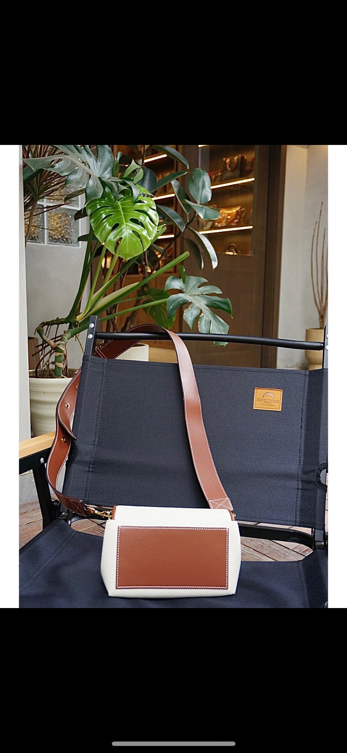 Burberry Hackberry Shoulder Bag Canvas with Leather Small