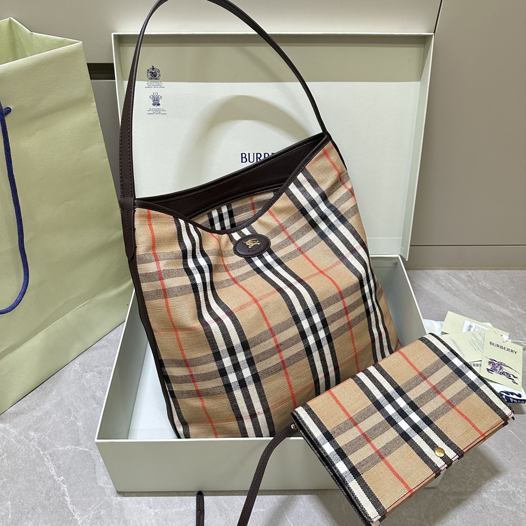 Burberry Highlands Coated Canvas Shoulder Bag  BURBERRY  03009