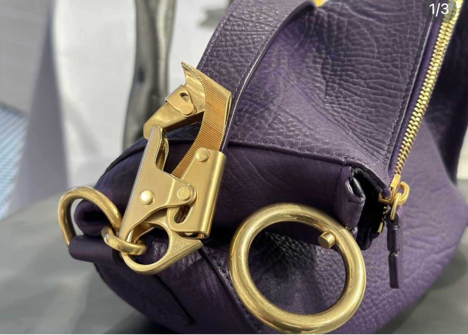 Burberry Knight Small Leather Shoulder Bag In Purple |