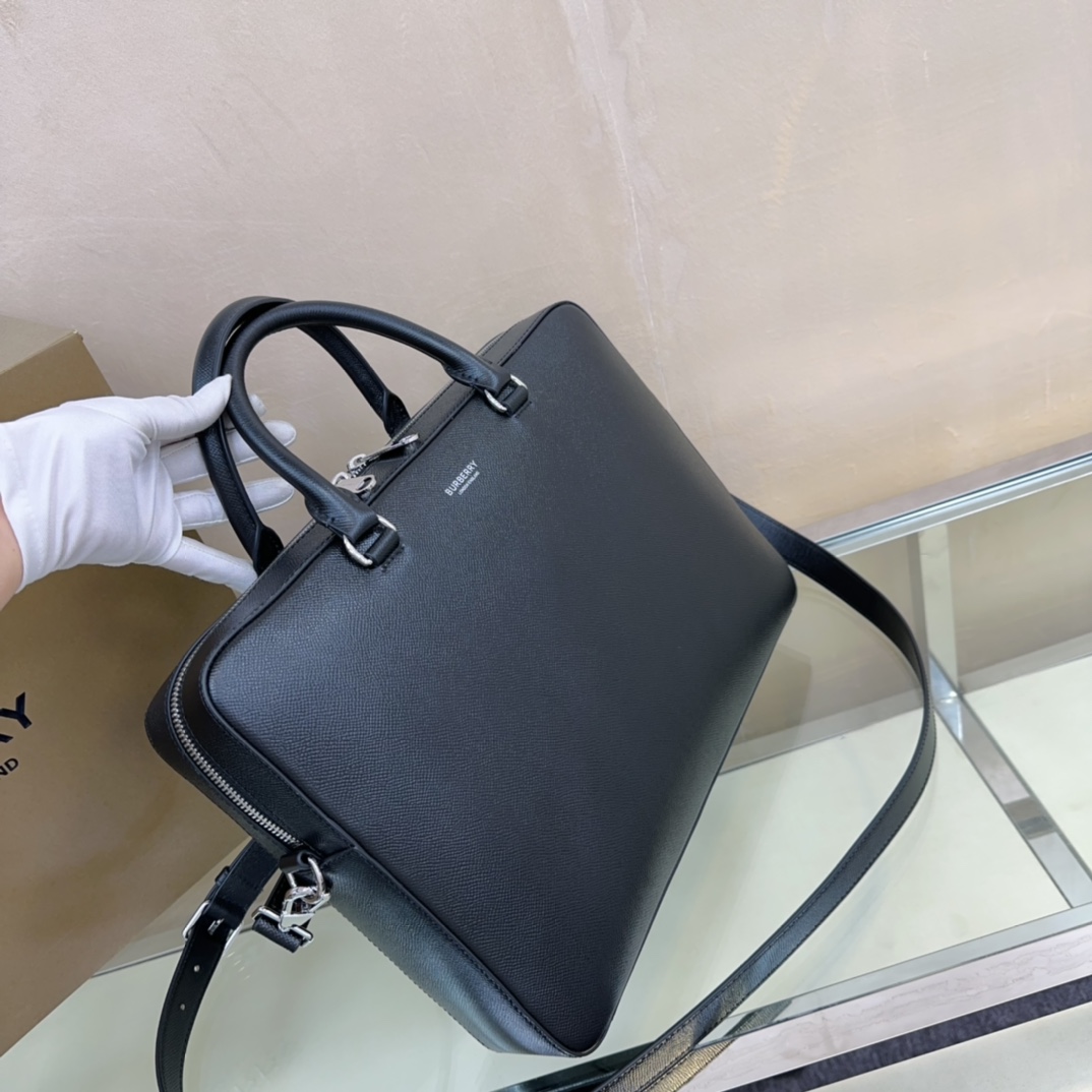 Burberry Leather Ainsworth Briefcase w/ Tags - Blue