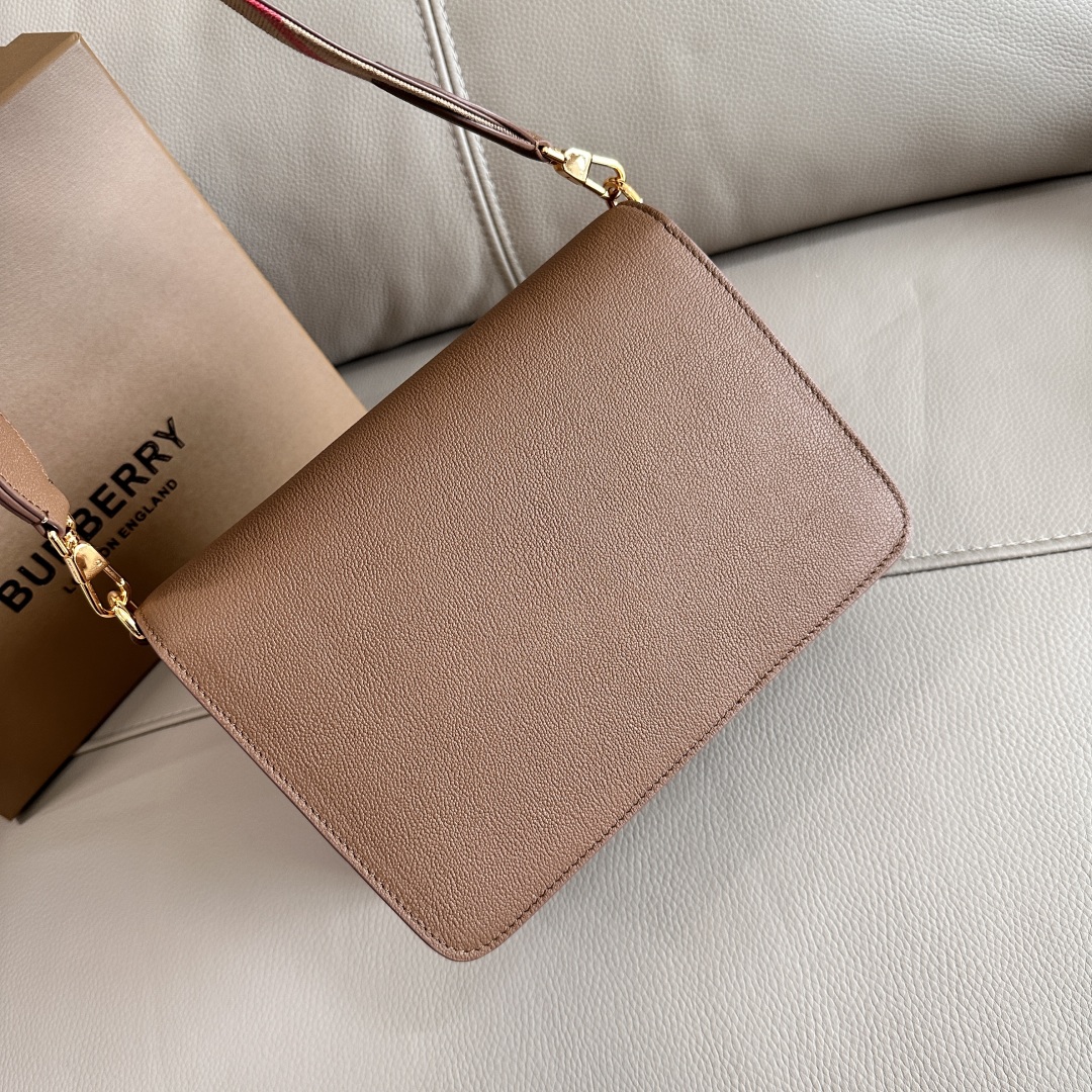 Burberry Logo Flap Crossbody Bag Canvas With Leather Mini Gray Women's Crossbody Bag