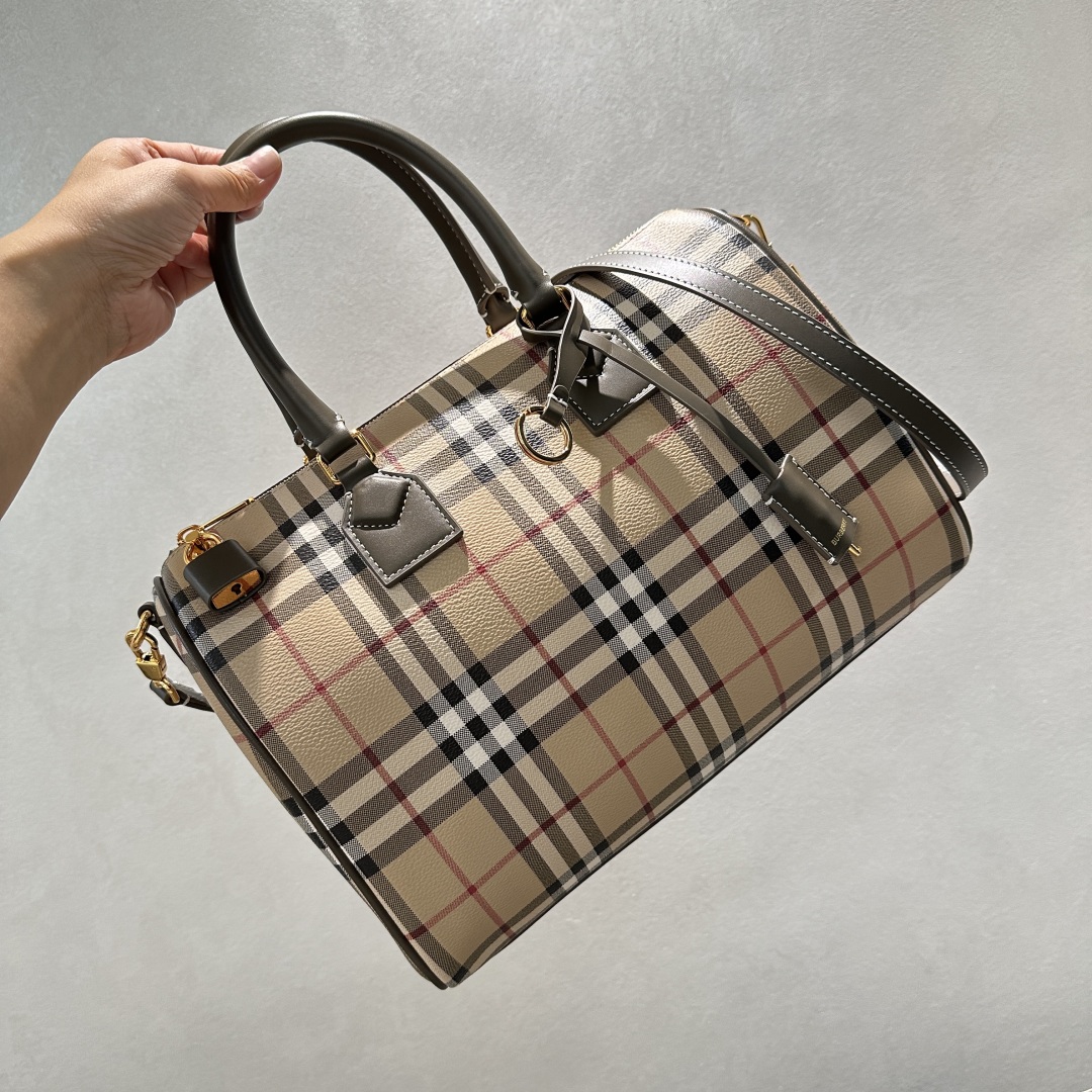 Burberry Medium Check Bowling Bag - Brown for Women BURBERRY  04901