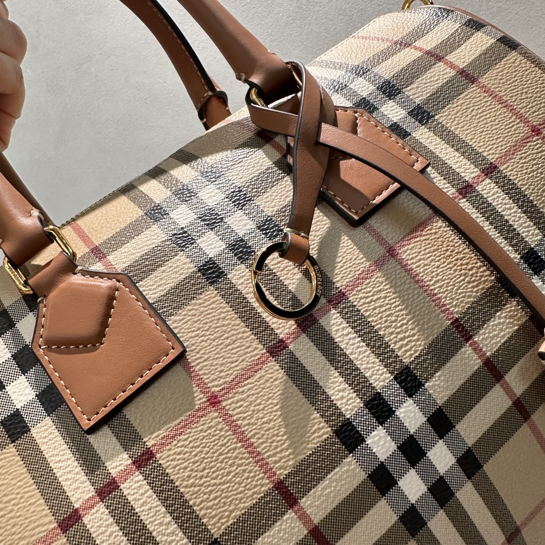 BURBERRY Medium Check Bowling Bag in Military - Women | Burberry