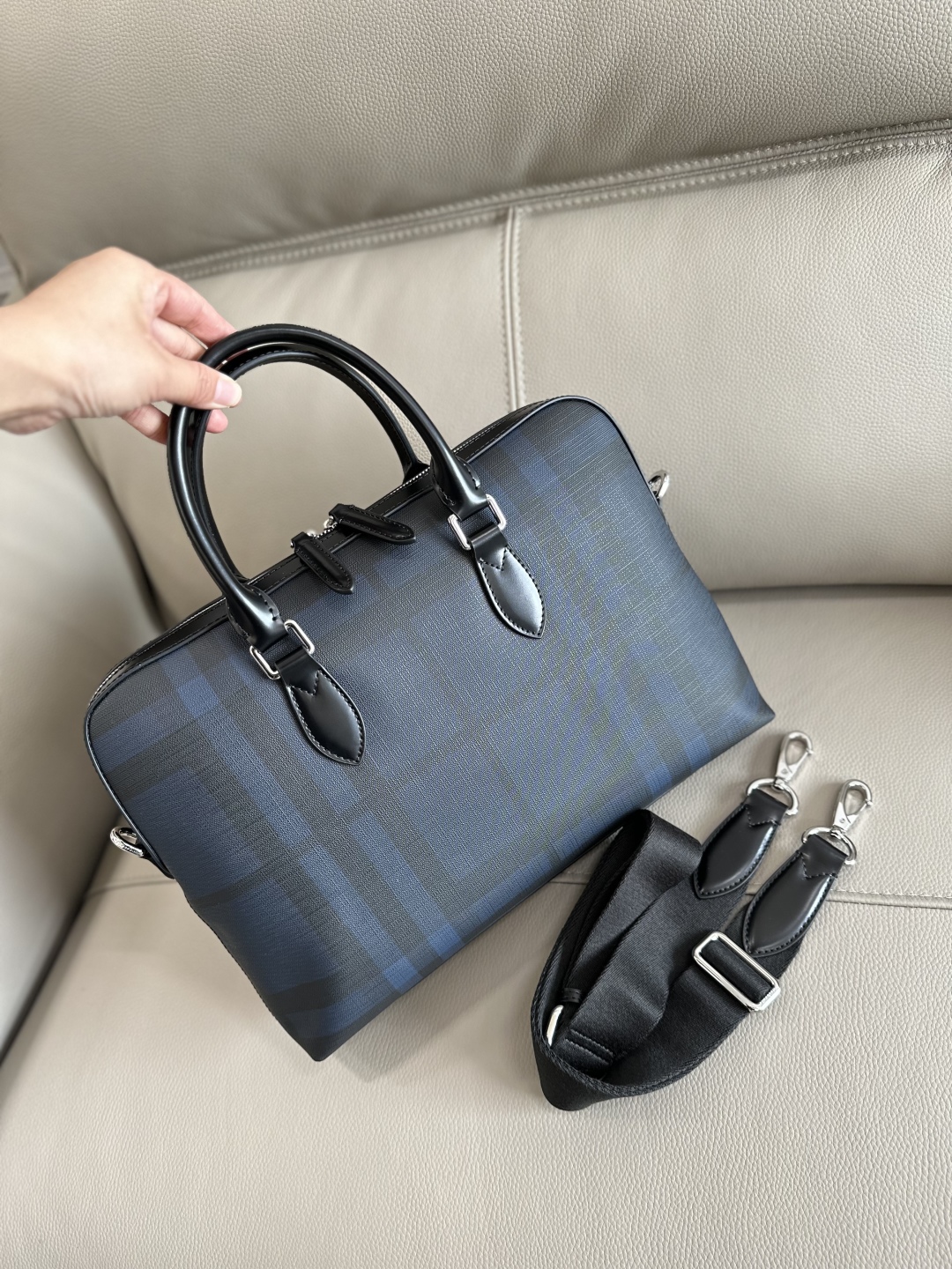 Burberry Men's Business Bag Briefcase PVC Coated Canvas BURBERRY  02359