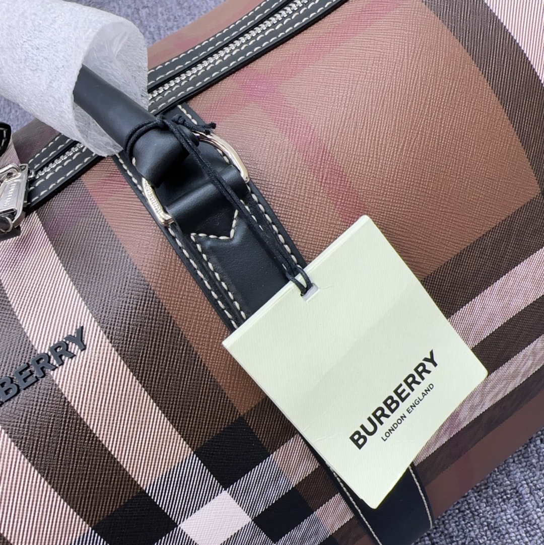 Burberry Men's Exaggerated Check Duffel Bag