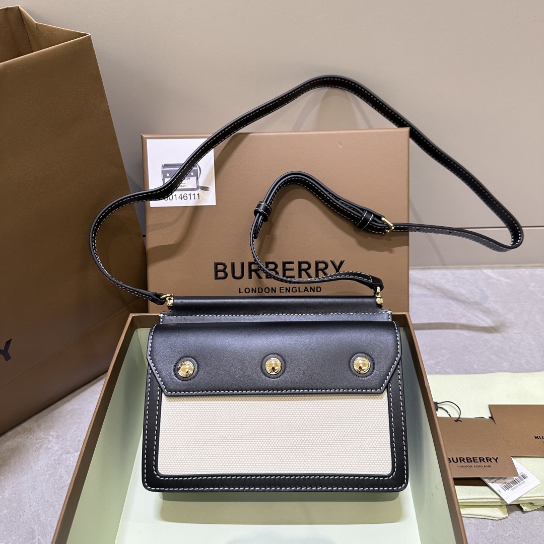 Burberry Mini Horseferry Print Title Bag with Pocket Detail black