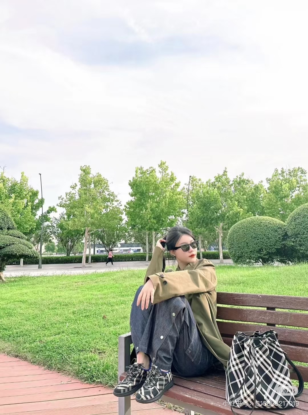 Burberry Nova Check Cotton Tote Bag | Black