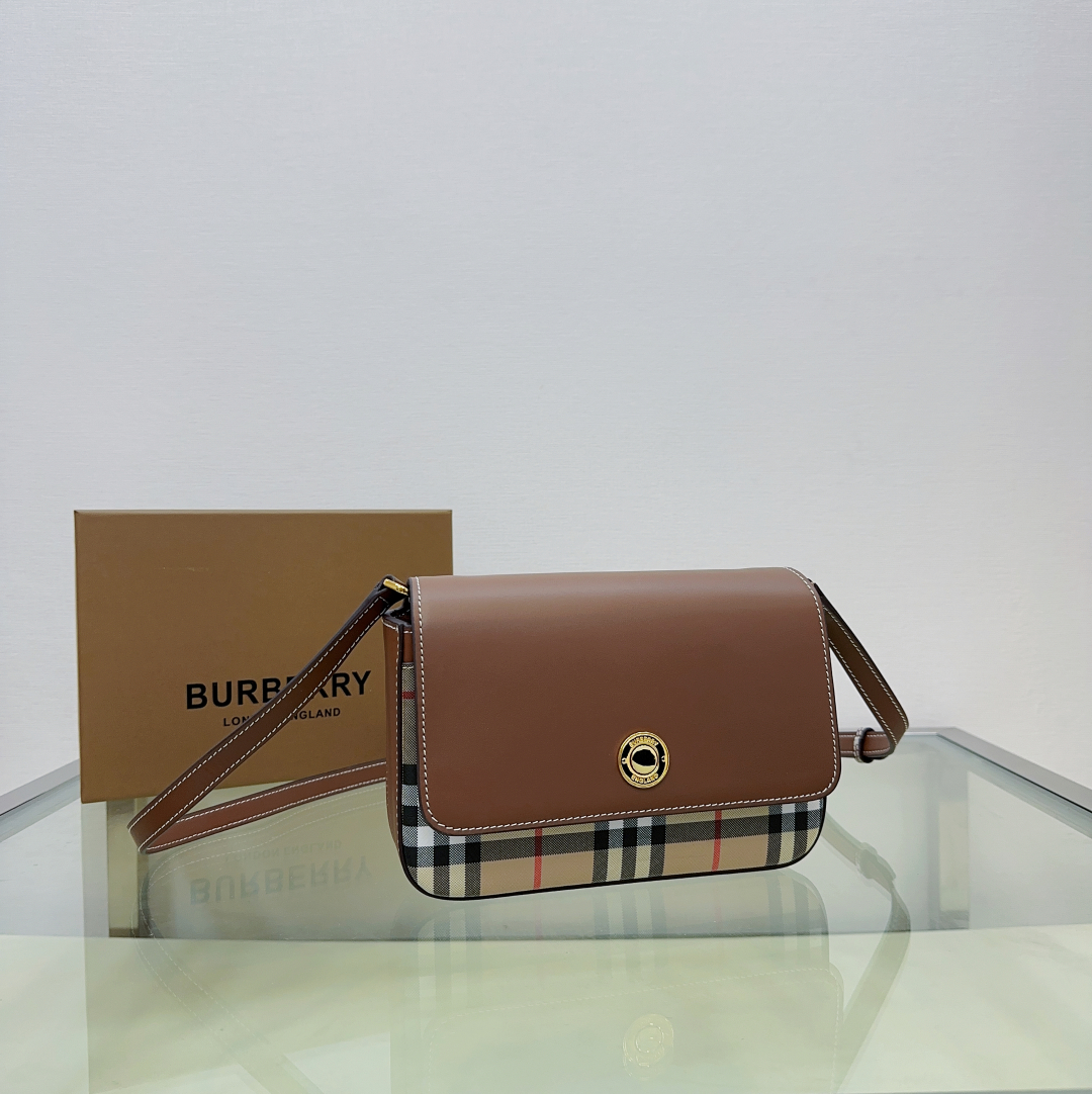 Burberry Nova Check Crossbody Bag - Brown