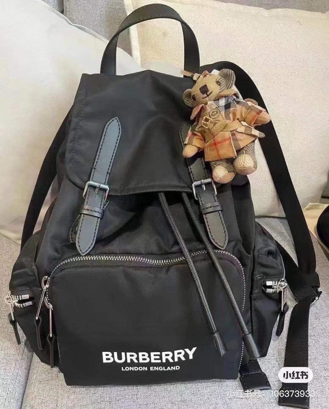 Burberry Nylon Backpack MD Rucksack Black Black Burberry  01459