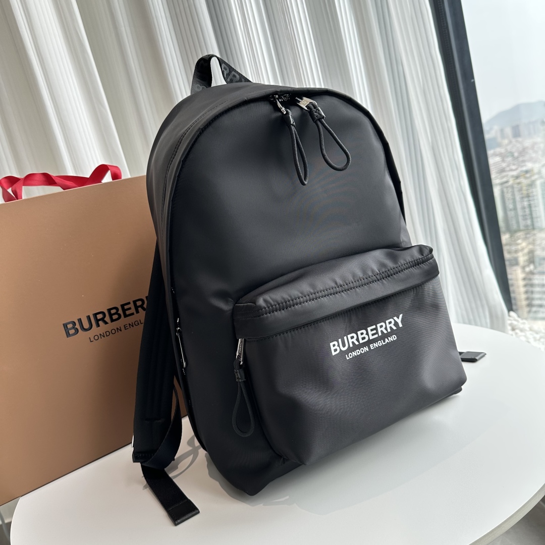 BURBERRY Nylon Logo Print Jett Backpack Black 1271432 |