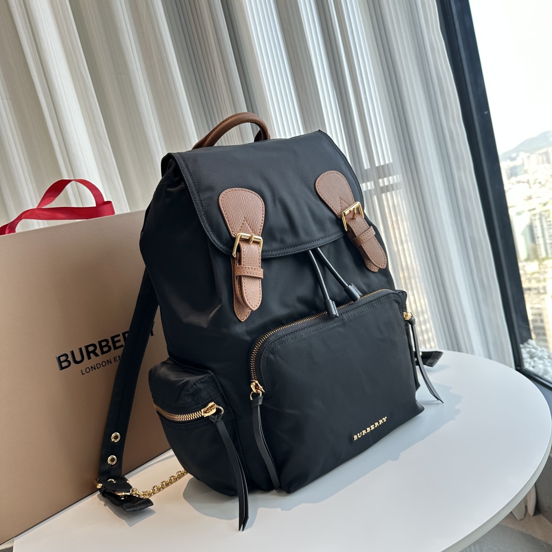 BURBERRY Nylon Medium Rucksack Backpack Black