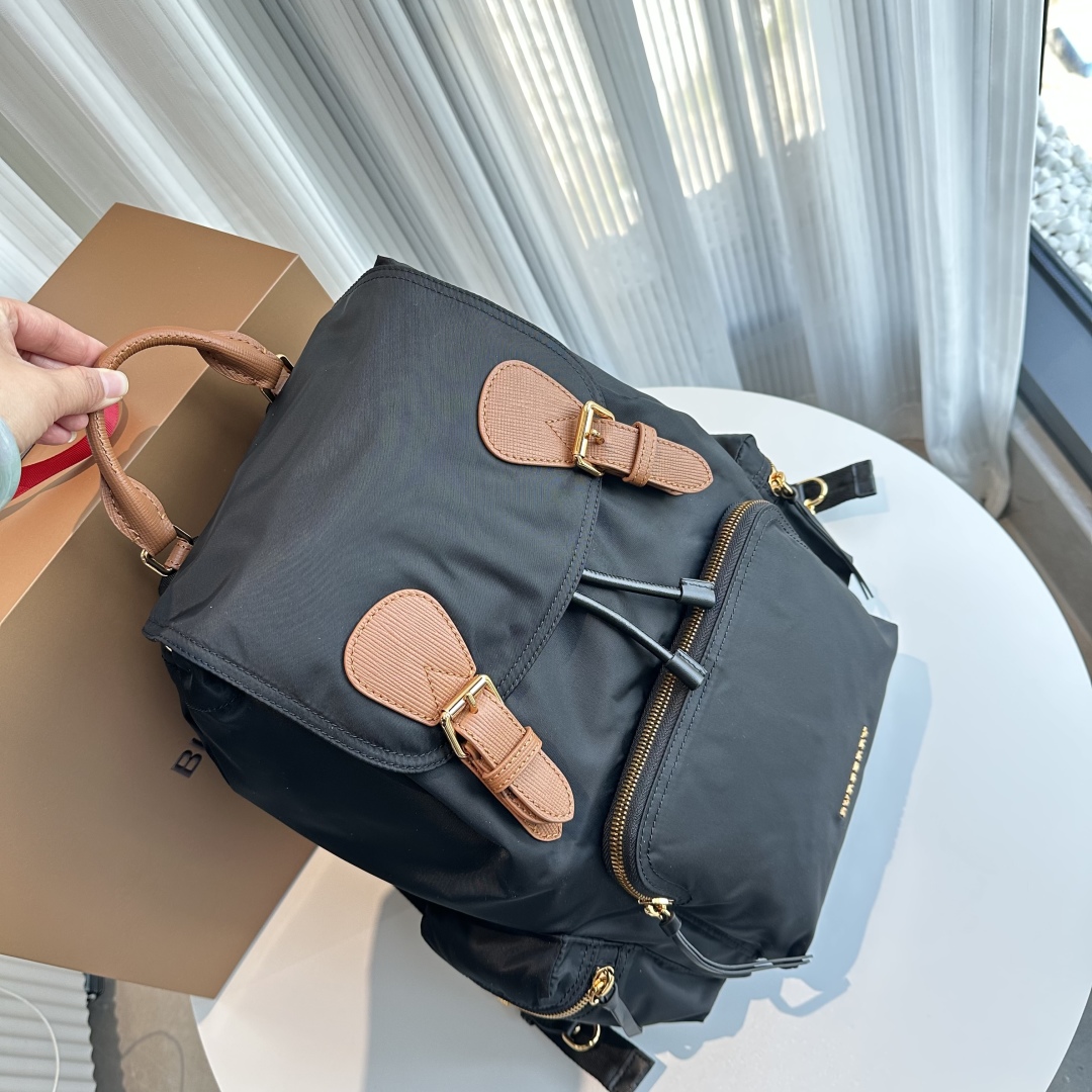 BURBERRY Nylon Medium Rucksack Backpack Black