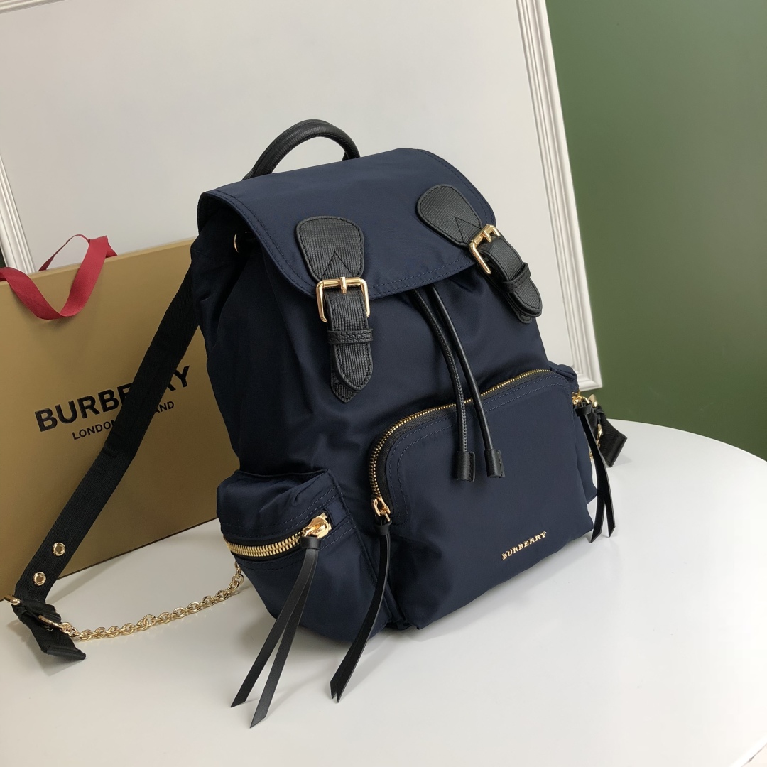 BURBERRY Nylon Medium Rucksack Backpack Ink Blue