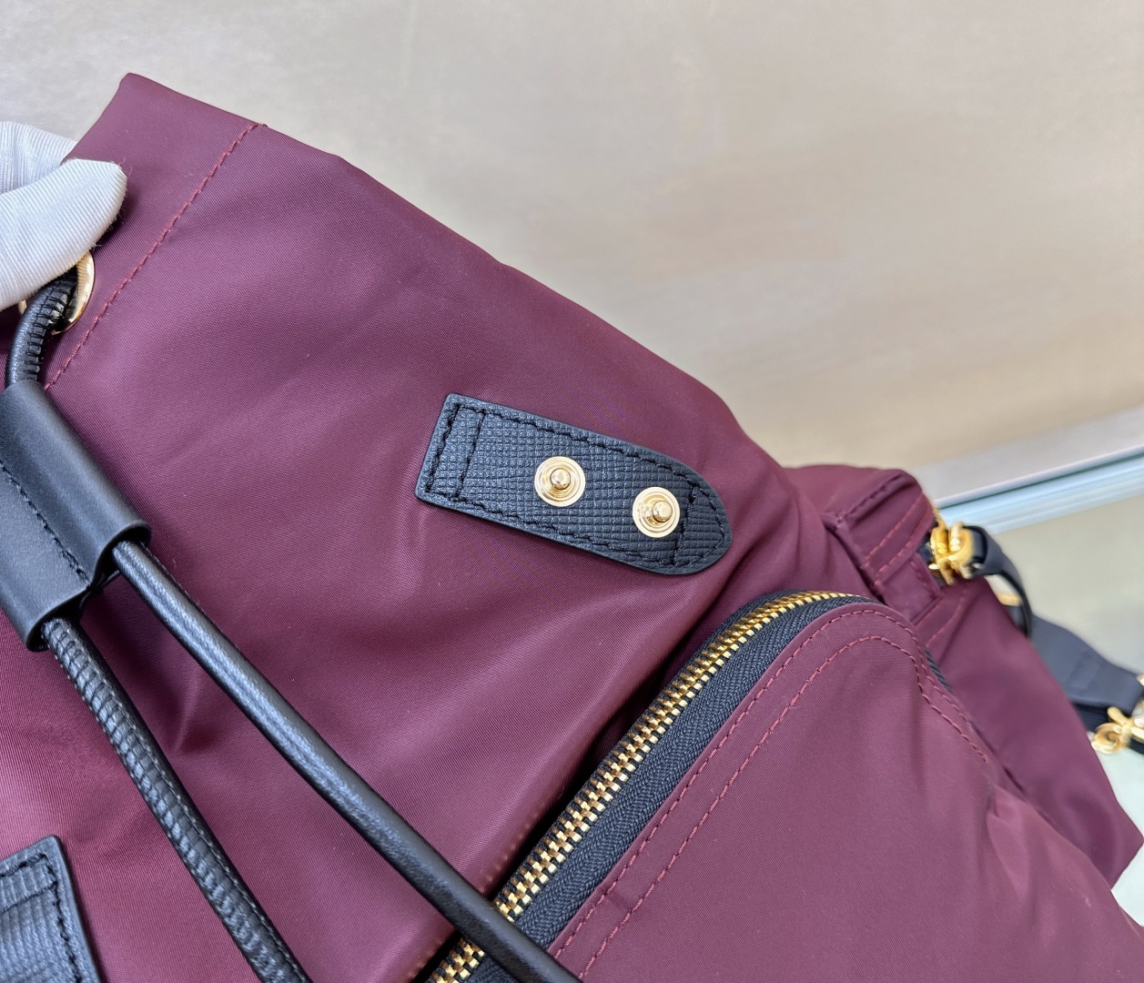 BURBERRY Nylon Small Rucksack Backpack Burgundy