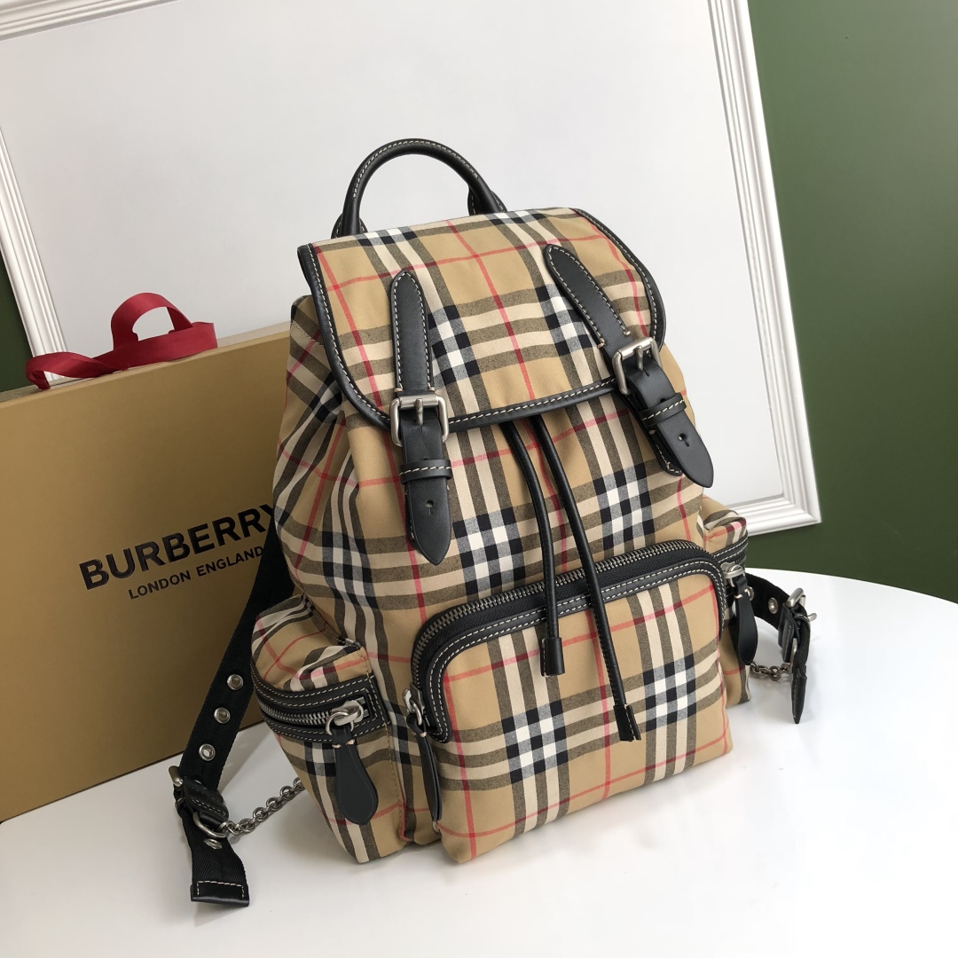 BURBERRY Nylon Vintage Check Medium Rucksack Backpack