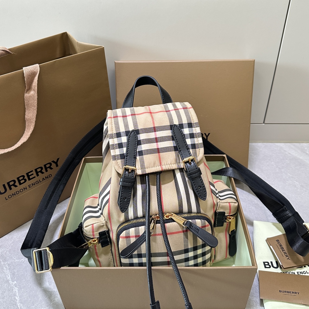 BURBERRY Nylon Vintage Check Medium Rucksack Backpack