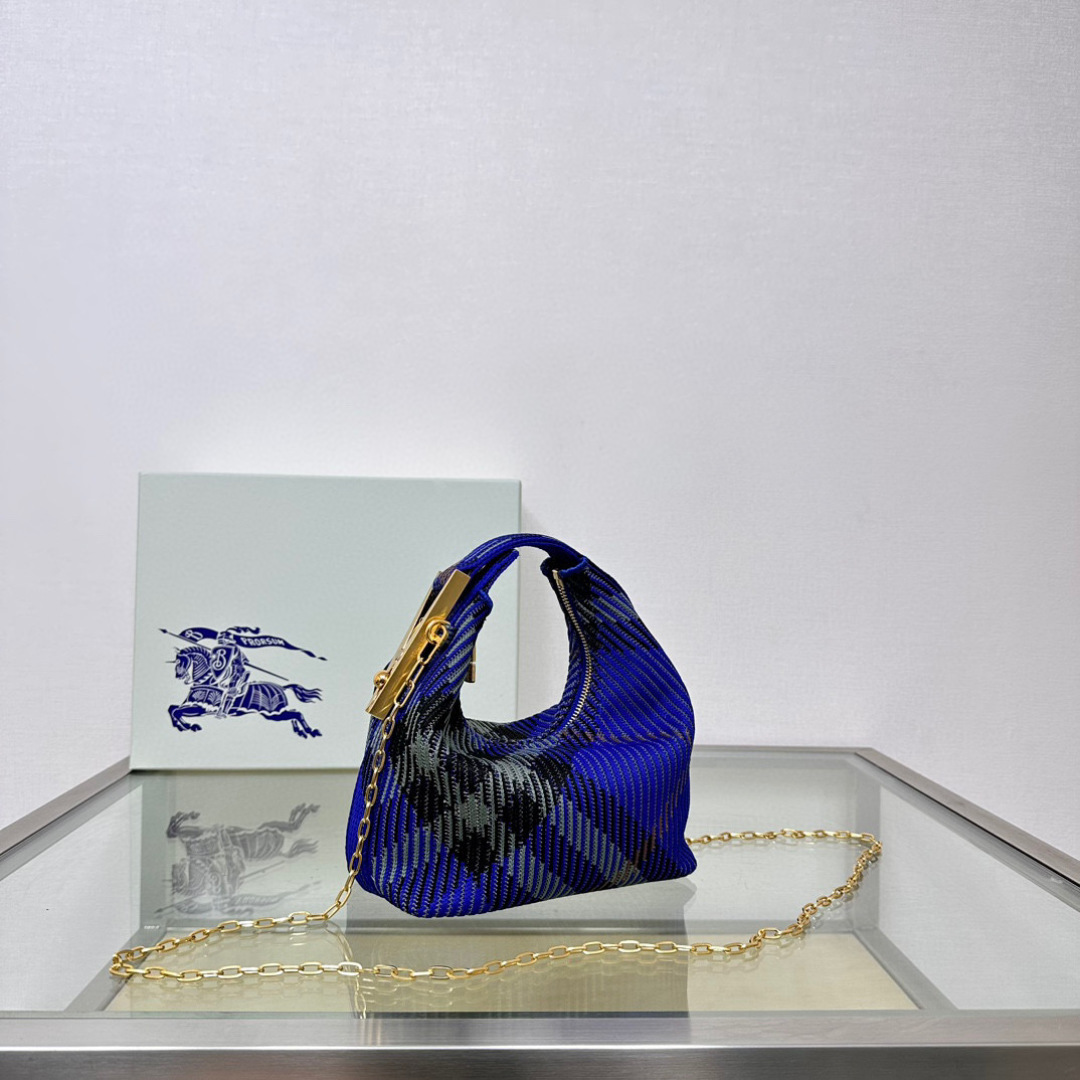 Burberry Peg Mini Handbag In Blue
