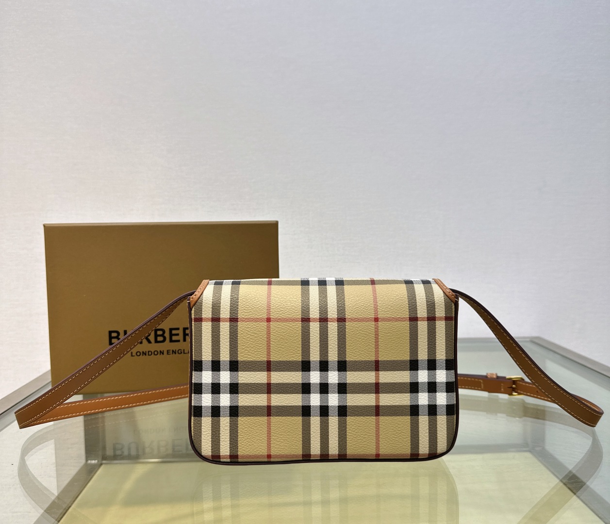 Burberry Pochette Donna Tessuto Beige/Marrone |
