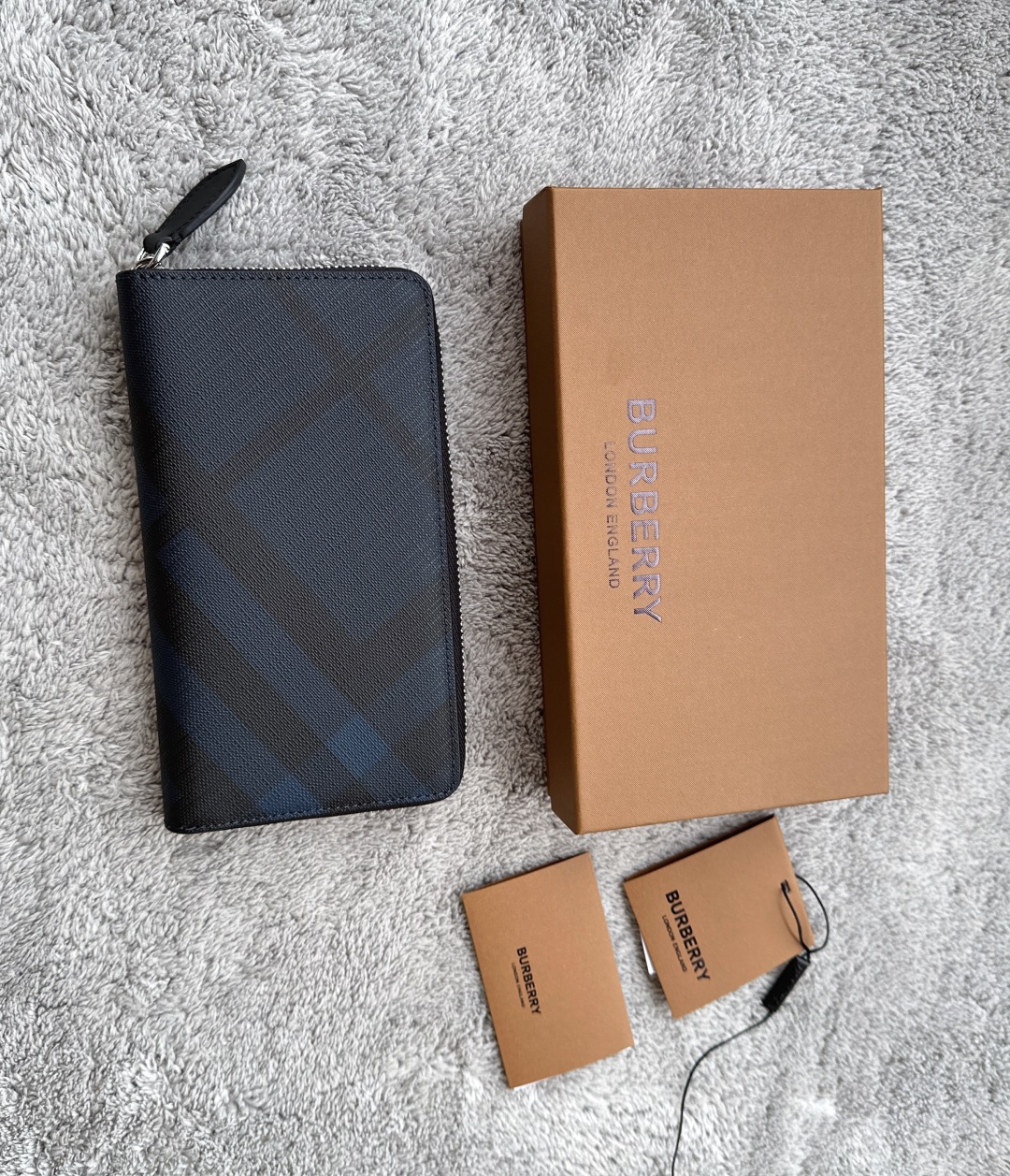 Burberry Purses, wallets, cases Black Blue Leather Cloth