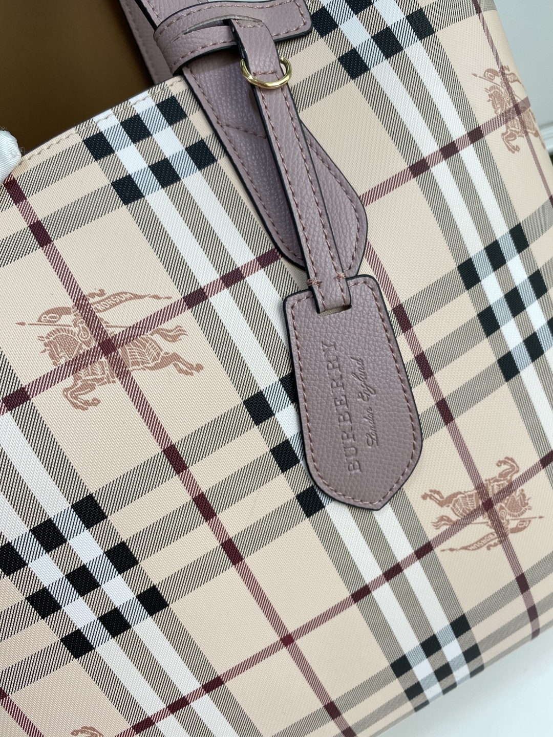 Burberry Reversible Haymarket Tote Bag –