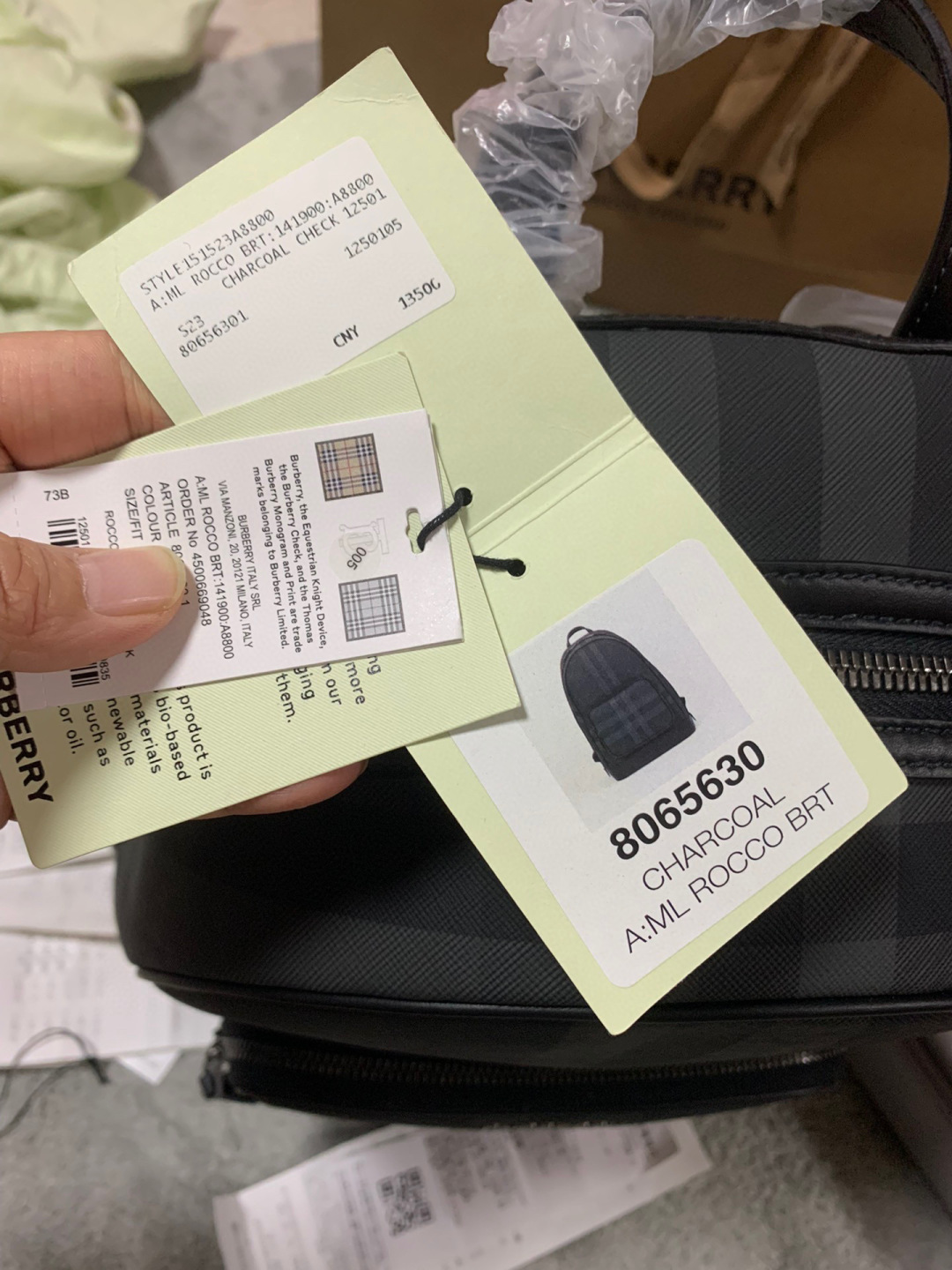 Burberry Rocco Backpack in Charcoal - Men, Canvas BURBERRY