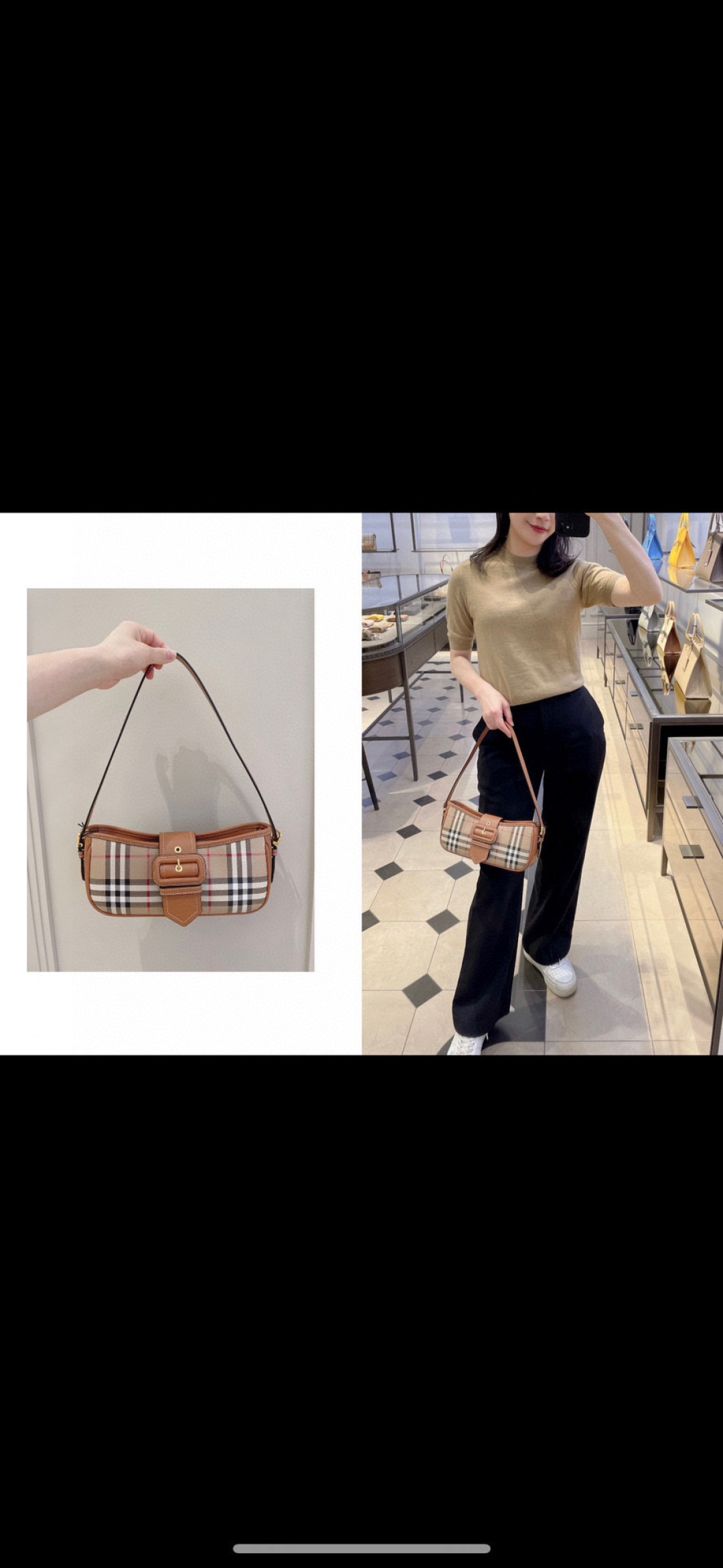 BURBERRY - Rocking Horse medium leather tote bag |