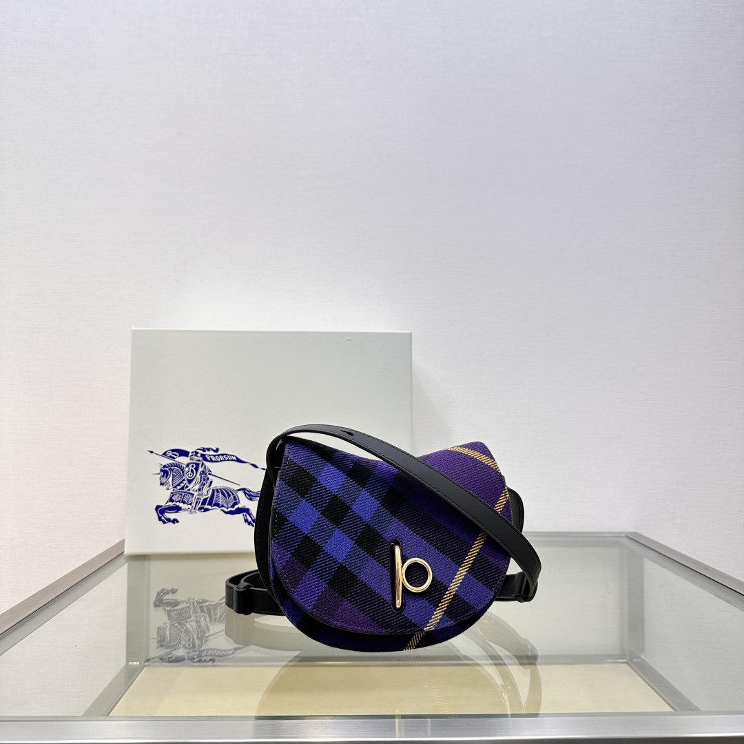 Burberry Rocking Horse plaid-check Shoulder Bag | Purple | Burberry 01309