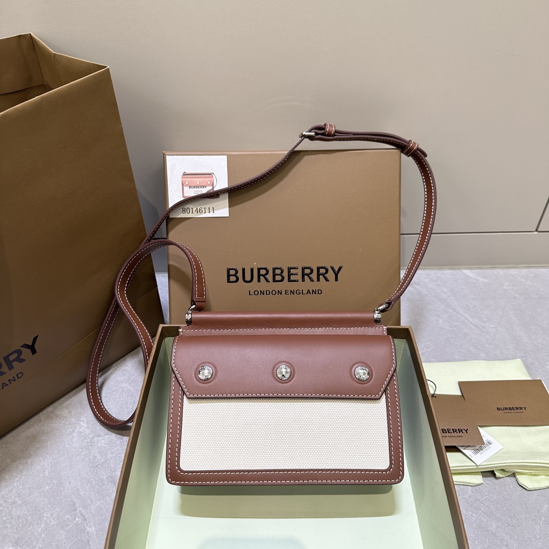 Burberry Shoulder Bag Canvas Natural/Brown | eBa
