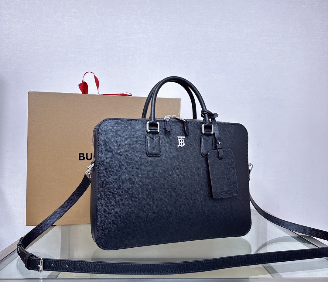 Burberry Slim Ainsworth Briefcase In Black
