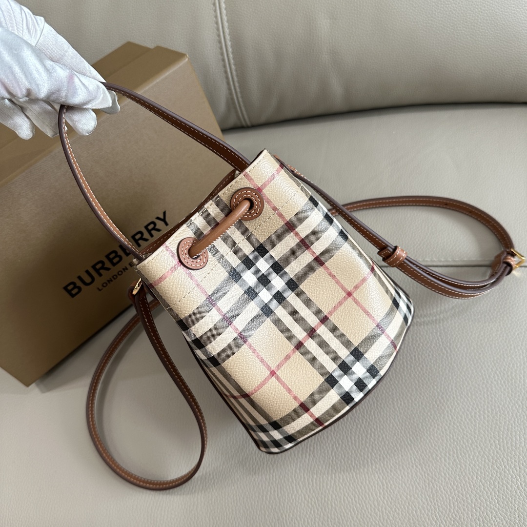 Burberry Small Check Coated Canvas Bucket BagBurberry