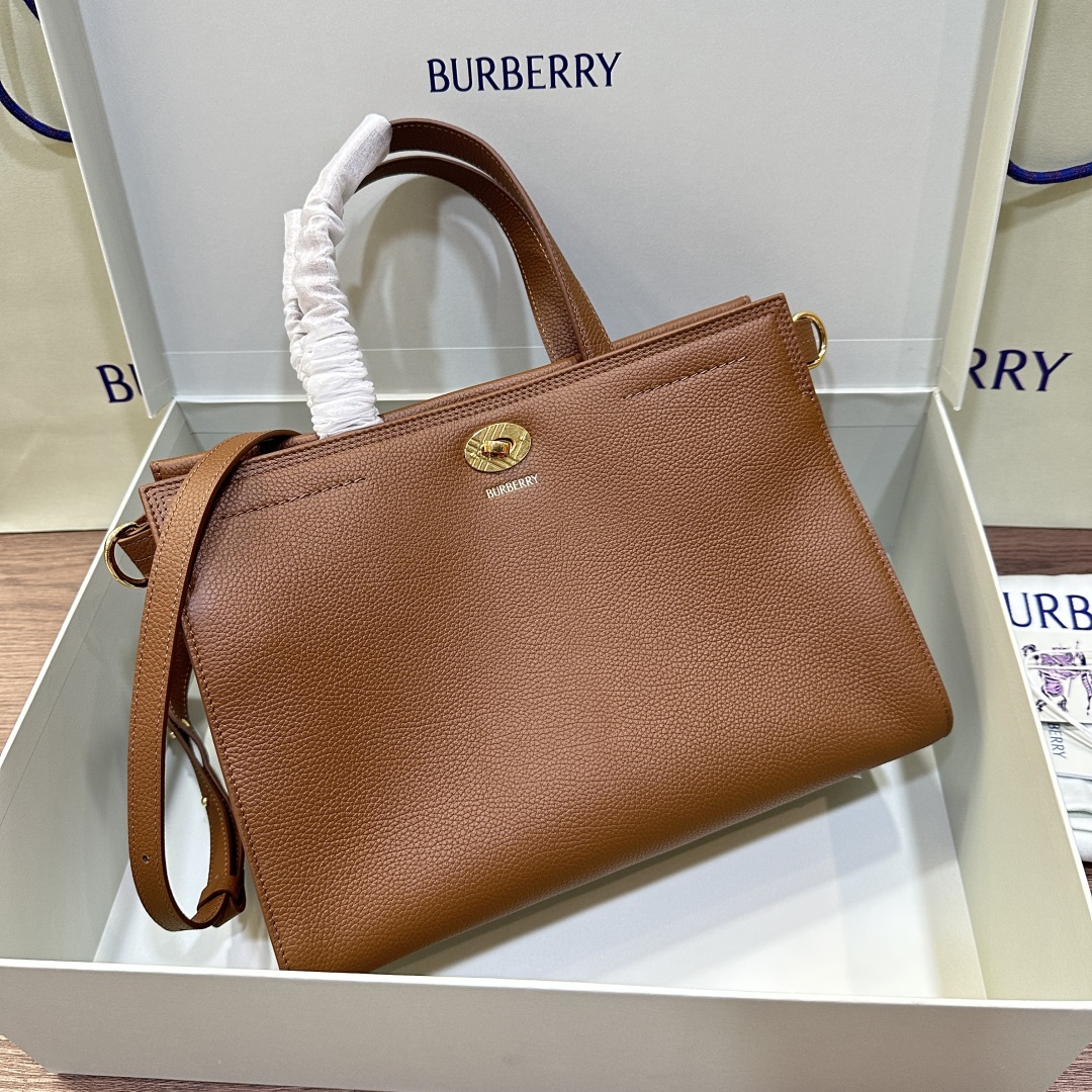 BURBERRY Small Cotswolds Tote in Hazel - Women, Leather | Burberry