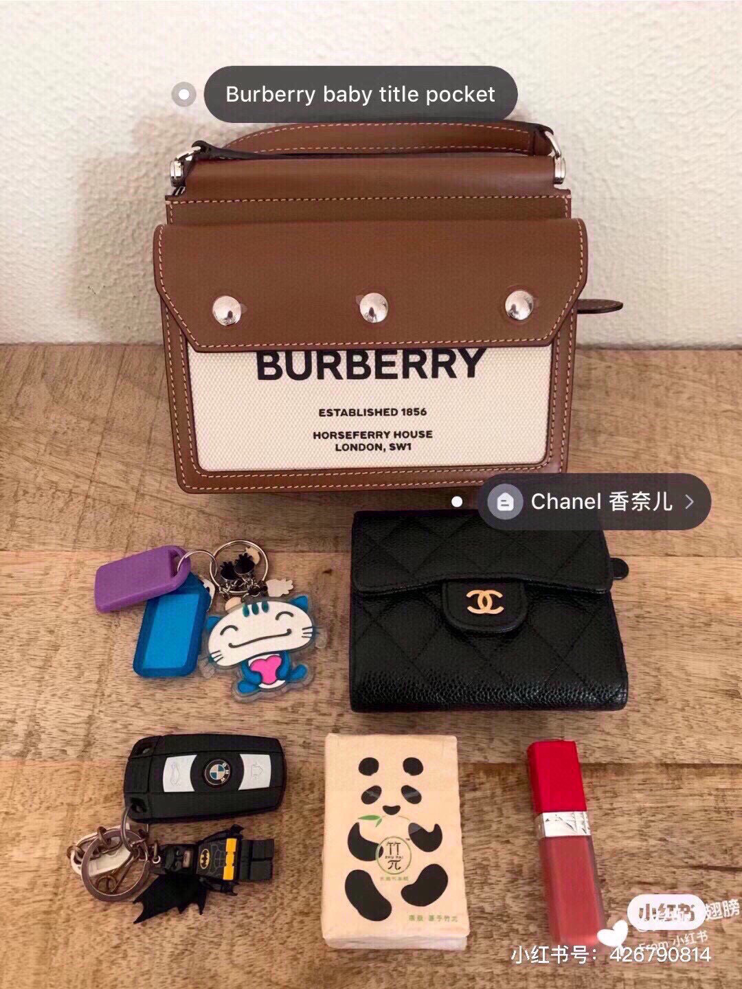 BURBERRY Smooth Calfskin Canvas Horseferry Print Mini