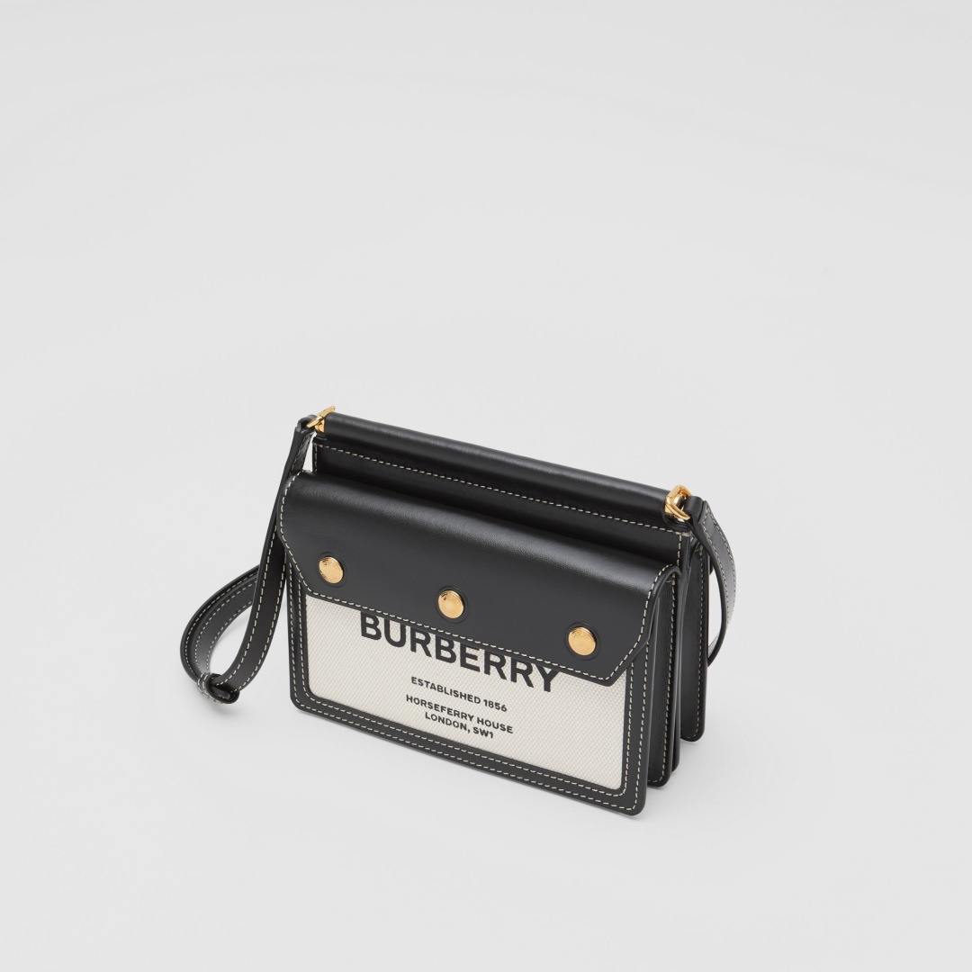 BURBERRY Smooth Calfskin Canvas Horseferry Print Mini