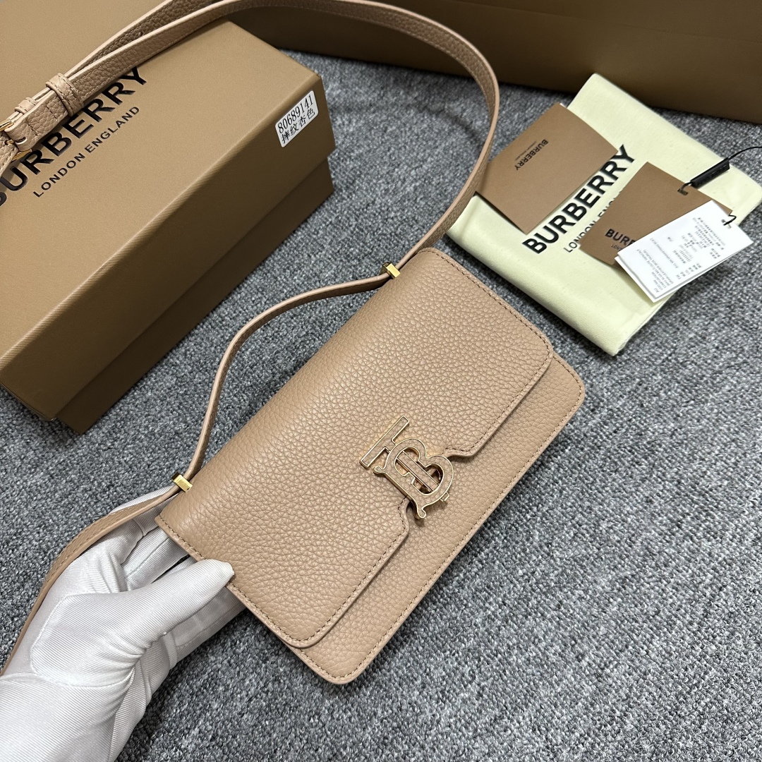 BURBERRY - Tb Mini Leather Crossbody Bag Burberr Burberry  00416