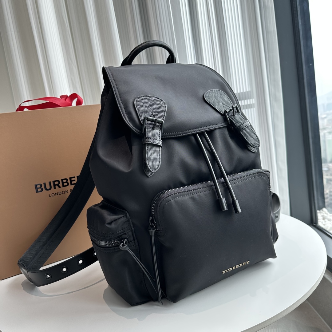 BURBERRY Technical Nylon Large Rucksack Backpack BlacK