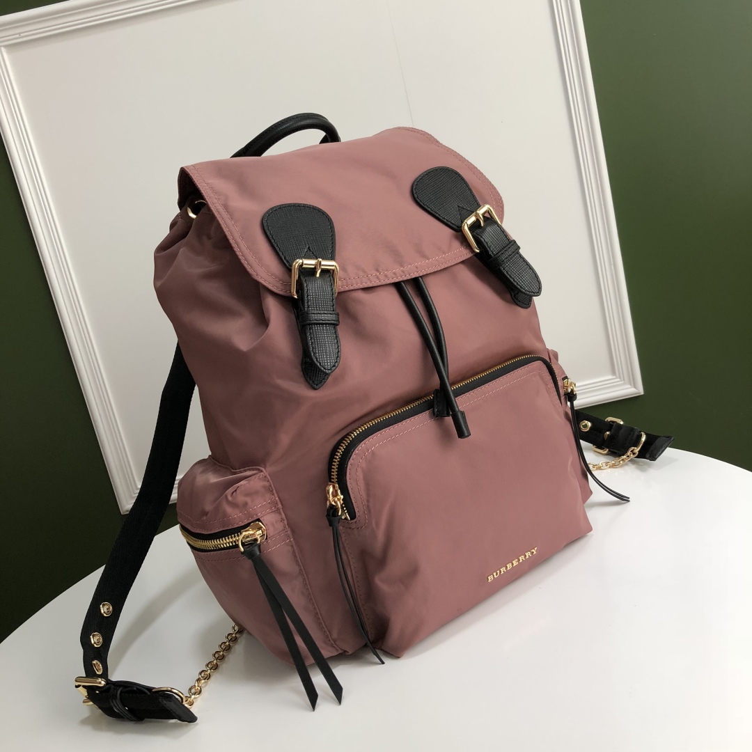 BURBERRY Technical Rucksack Nylon Backpack Bag Pink