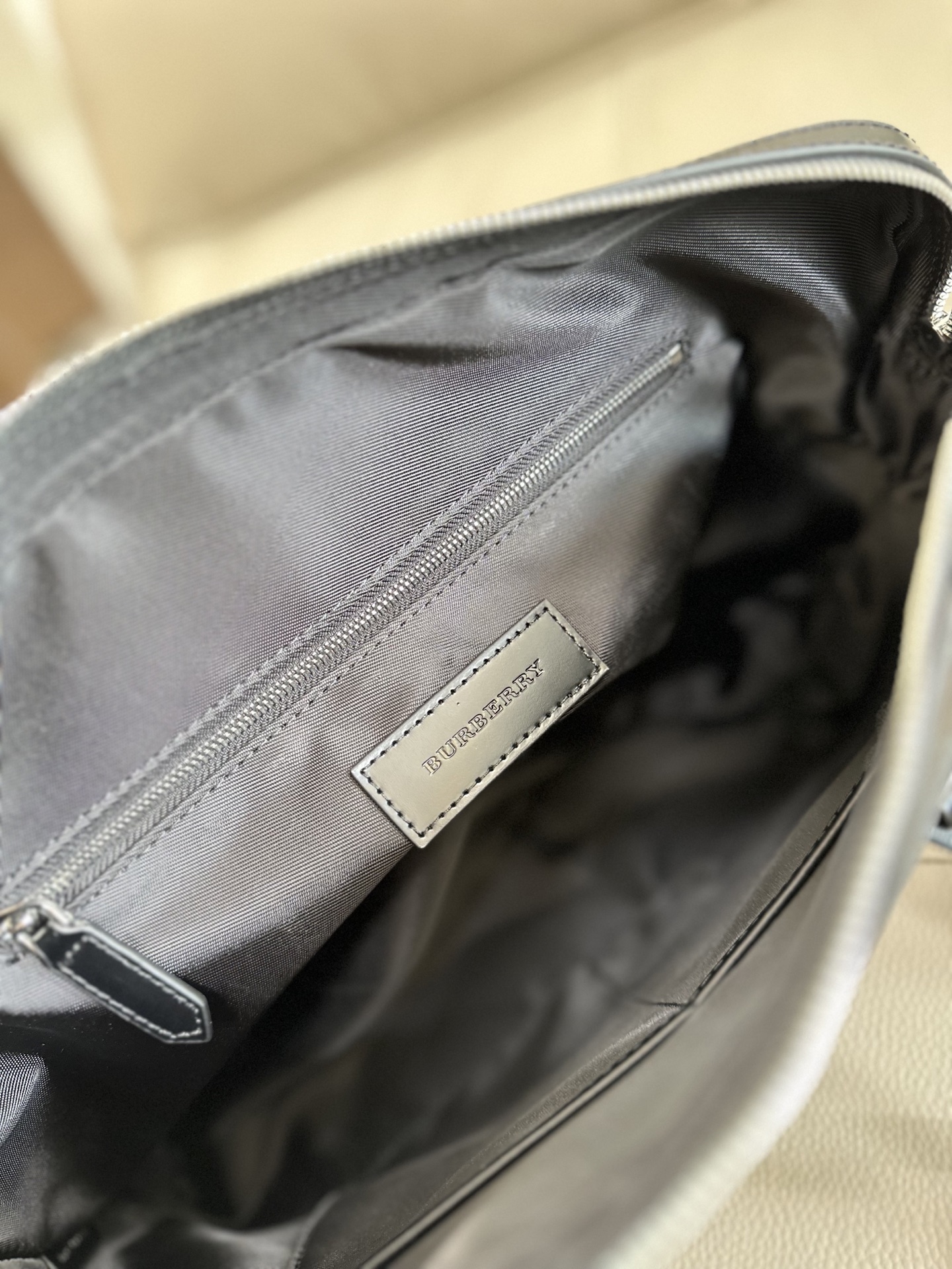 Burberry The Barrow Check Slim Briefcase | NAVY