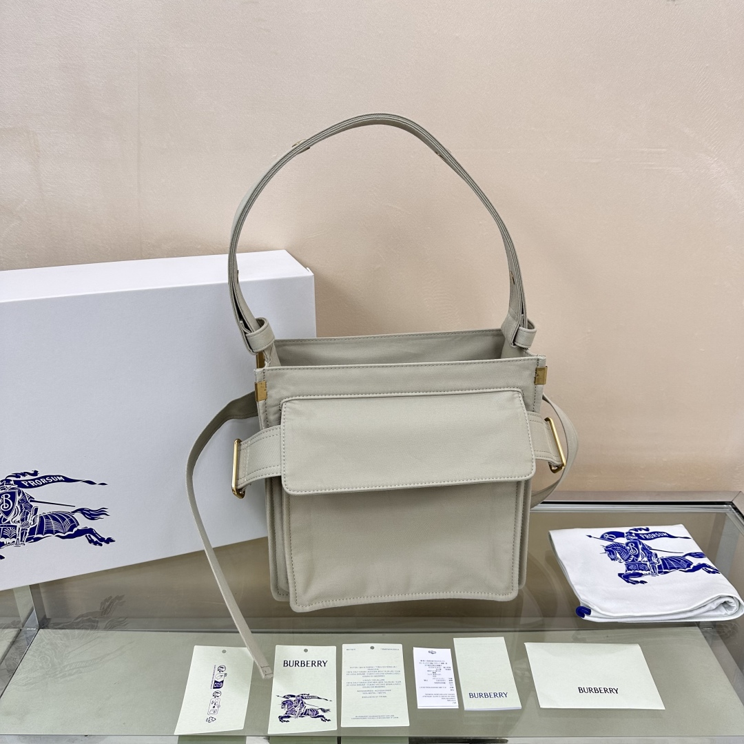 Burberry Trench logo-embroidered Messenger Bag gray