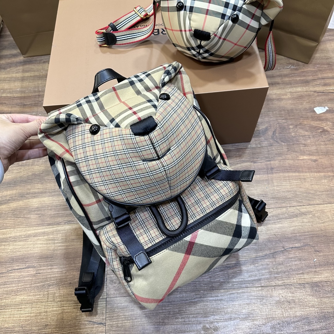 Burberry Unisex Thomas Bear Check Cotton Backpack |
