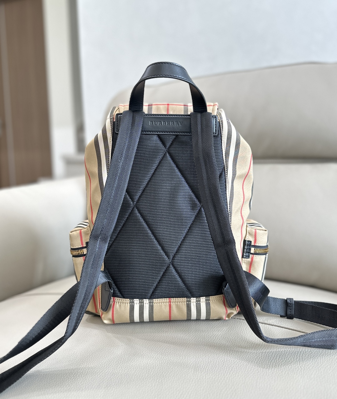 BURBERRY Vintage Check Small Rucksack Backpack Antique