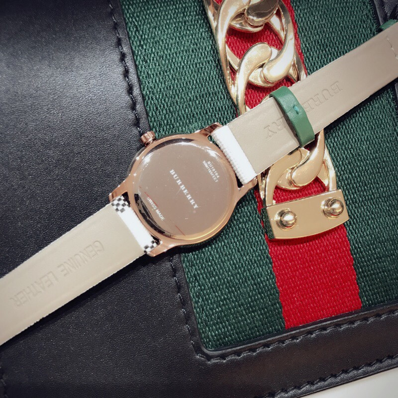 Burberry Plaid Strap Watch - Burberry Plaid Strap White Dial - Ladies - Image 7
