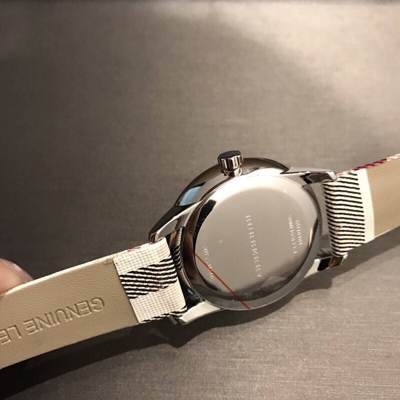 Burberry Plaid Strap Watch - Burberry Plaid Strap White Dial - Ladies - Image 3
