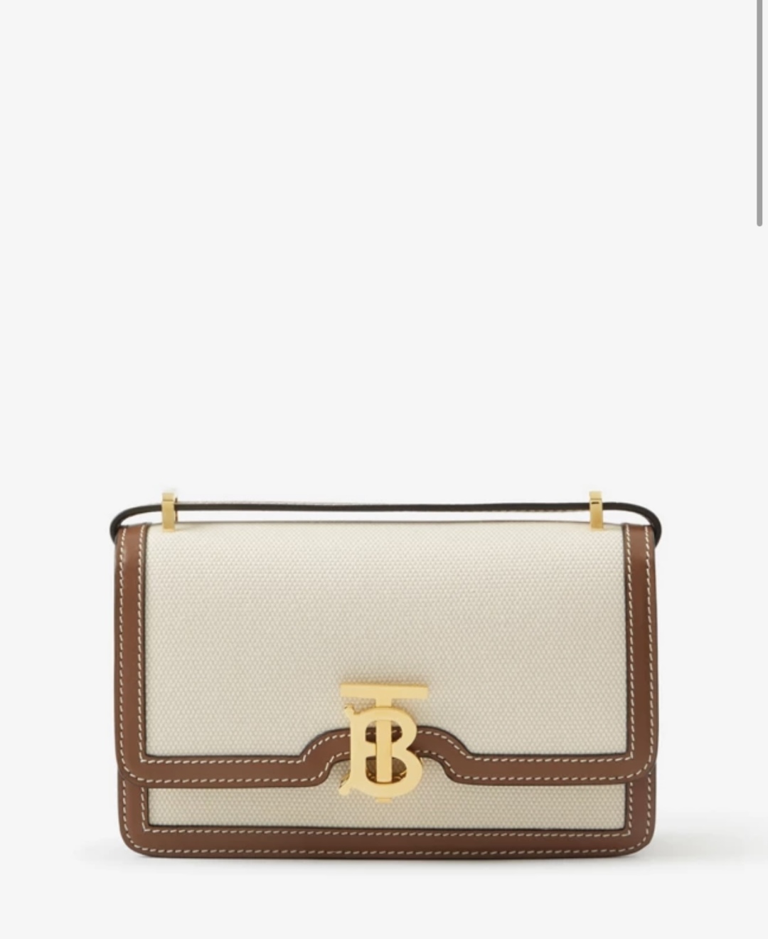 Buy Burberry Mini Leather Trimmed Canvas Shoulder Bag