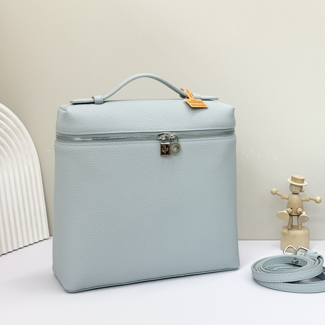 Buy Loro Piana Blue Extra Pocket L23.5 Backpack in Calfskin Leather for Women