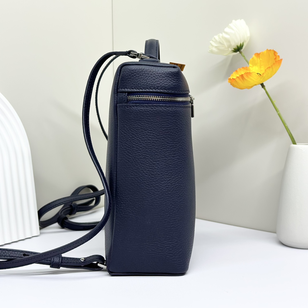 Buy Loro Piana Bluenavy Extra Pocket L23.5 Backpack in Calfskin Leather for Women