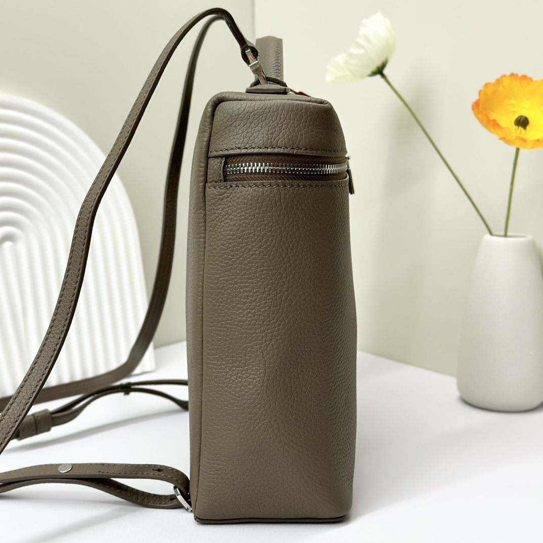 Buy Loro Piana green Extra Pocket L23.5 Backpack in Calfskin Leather for Women