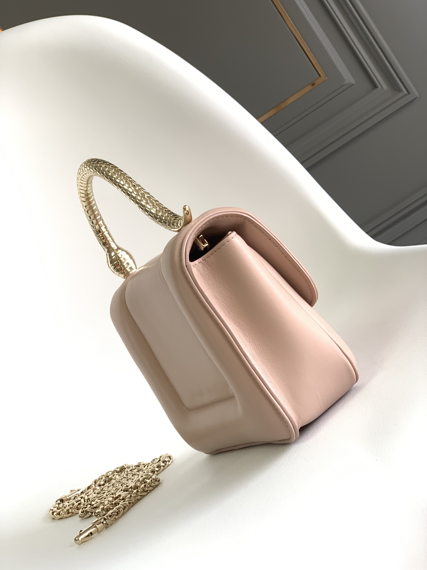 Bvlagri x Mary Katrantzou Pink Leather Top Handle Bag Bvlga