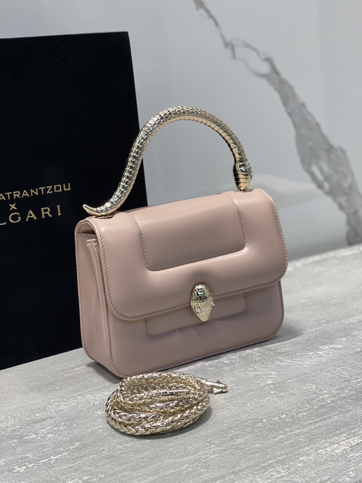 Bvlagri x Mary Katrantzou Pink Leather Top Handle Bag Bvlgari | TLC