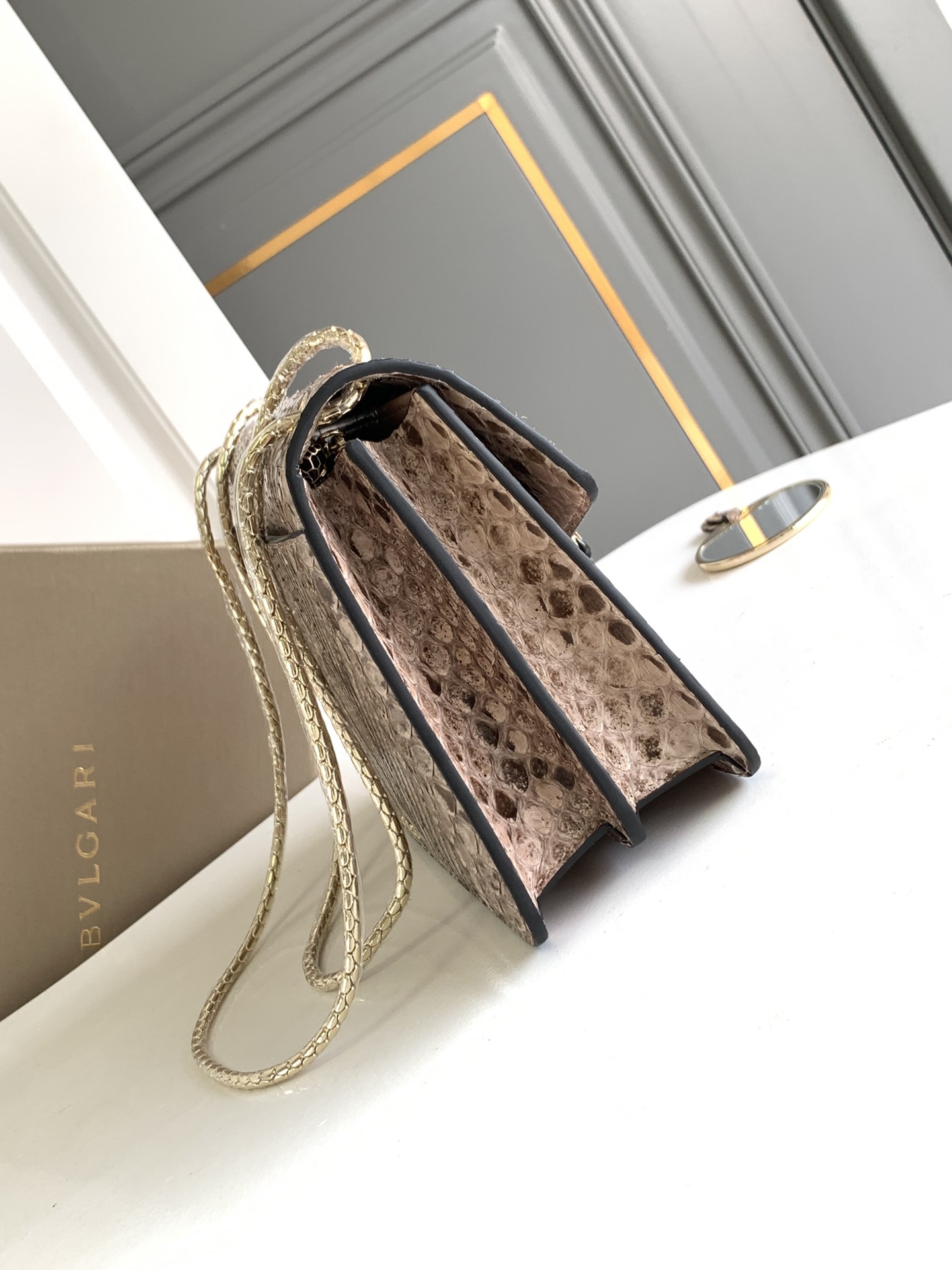 Bvlgari 2019 Python Duette Crossbody - Brown Crossbody